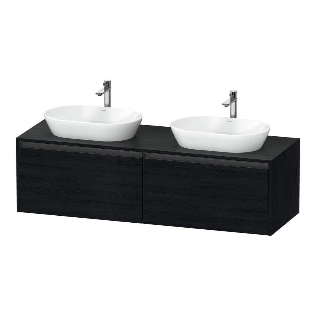 Duravit Ketho.2 – Έπιπλο Νιπτήρα – 1600 mm, για κονσόλα, 2 συρτάρια – Black oak Matt, Decor (K24889B16160000)
