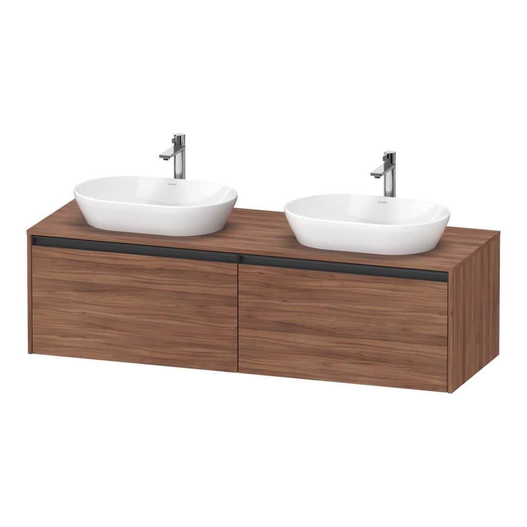 Duravit Ketho.2 – Έπιπλο Νιπτήρα – 1600 mm, για κονσόλα, 2 συρτάρια – Walnut Matt, Decor (K24889B79790000)