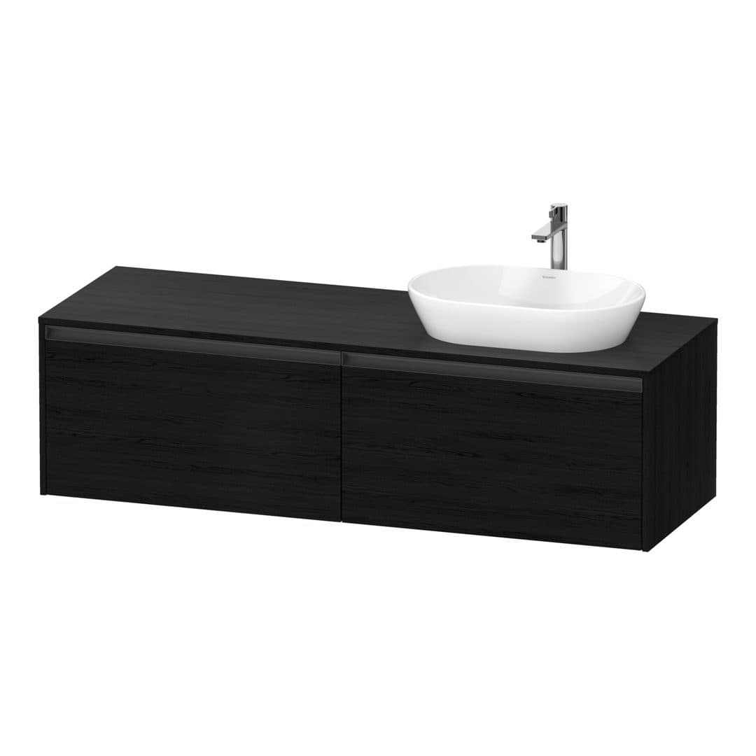 Duravit Ketho.2 – Έπιπλο Νιπτήρα – 1600 mm, για κονσόλα, 2 συρτάρια, νιπτήρας δεξιά – Black oak Matt, Decor (K24889R16160000)