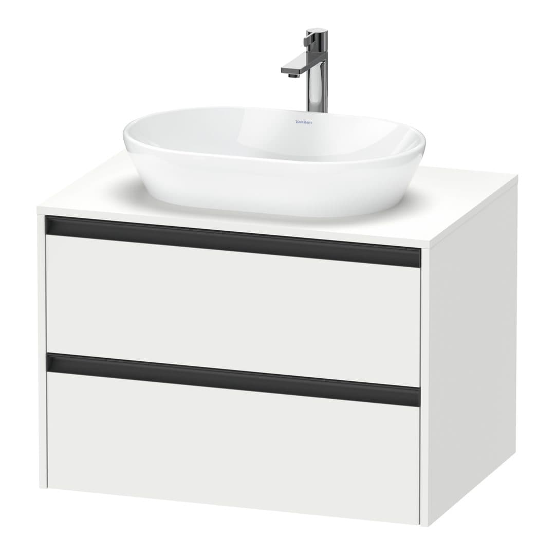 Duravit Ketho.2 – Έπιπλο Νιπτήρα – 800 mm, για κονσόλα, 2 συρτάρια, νιπτήρας κέντρο – White Matt, Decor (K24895018180000)