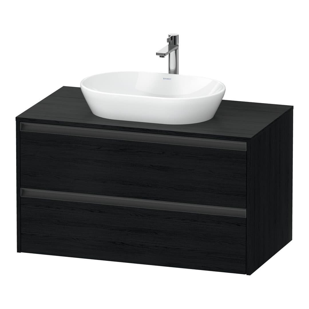 Duravit Ketho.2 – Έπιπλο Νιπτήρα – 1000 mm, για κονσόλα, 2 συρτάρια, νιπτήρας κέντρο – Black oak Matt, Decor (K24896016160000)