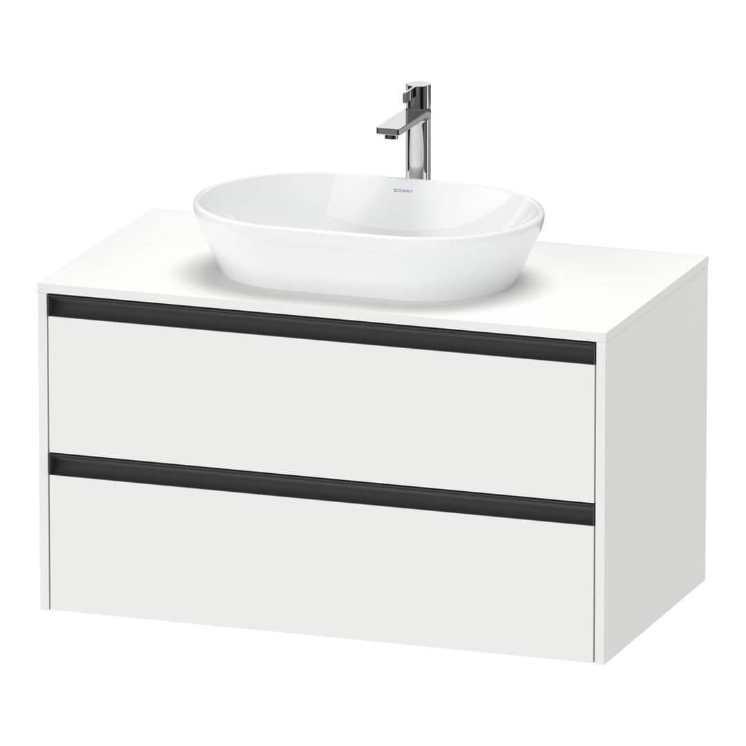 Duravit Ketho.2 – Έπιπλο Νιπτήρα – 1000 mm, για κονσόλα, 2 συρτάρια, νιπτήρας κέντρο – White Matt, Decor (K24896018180000)
