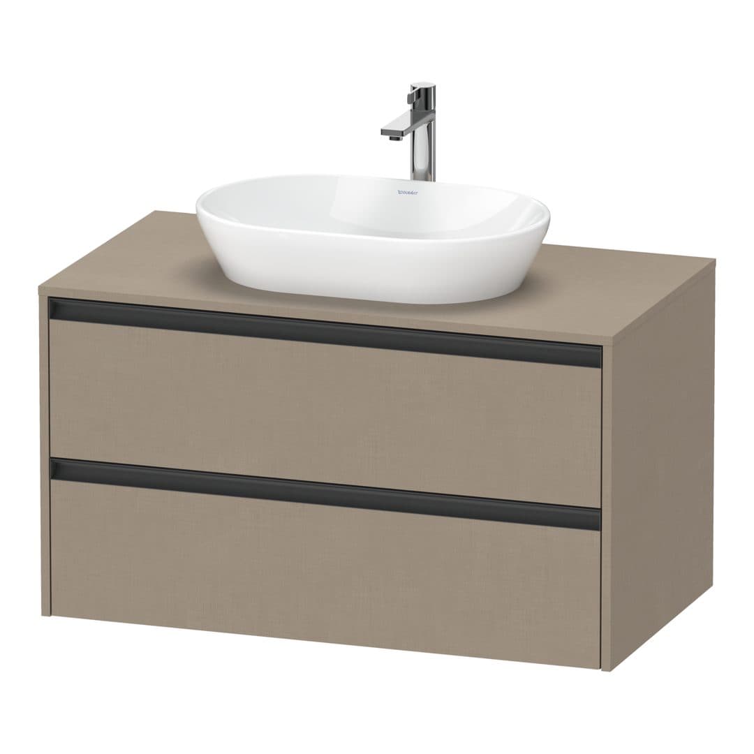 Duravit Ketho.2 – Έπιπλο Νιπτήρα – 1000 mm, για κονσόλα, 2 συρτάρια, νιπτήρας κέντρο – Linen Matt, Decor (K24896075750000)