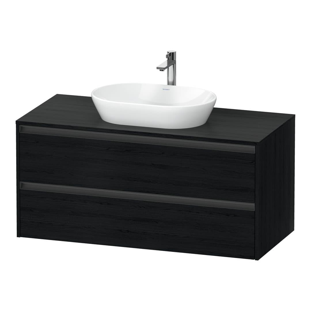 Duravit Ketho.2 – Έπιπλο Νιπτήρα – 1200 mm, για κονσόλα, 2 συρτάρια, νιπτήρας κέντρο – Black oak Matt, Decor (K24897016160000)