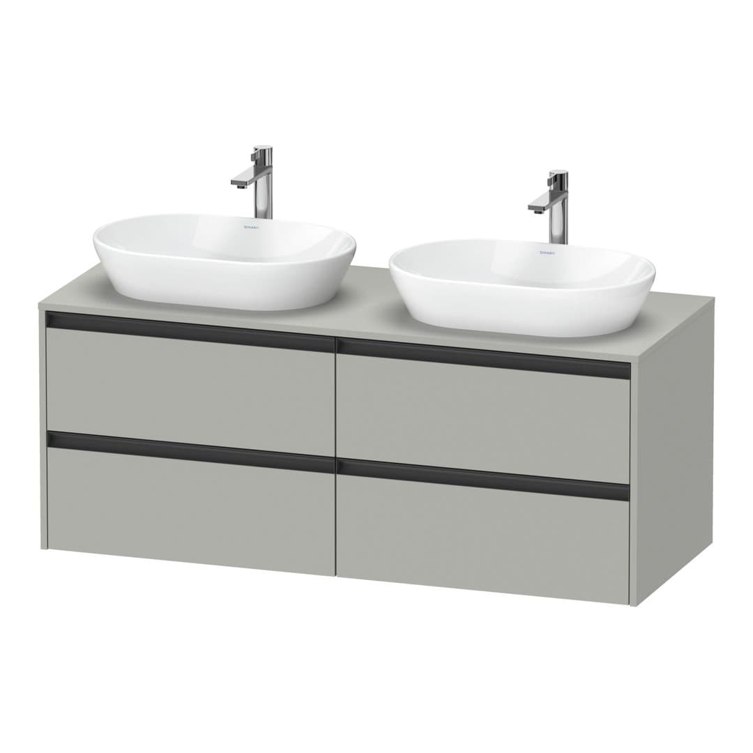 Duravit Ketho.2 – Έπιπλο Νιπτήρα – 1400 mm, για κονσόλα, 4 συρτάρια – Concrete grey Matt, Decor (K24898B07070000)