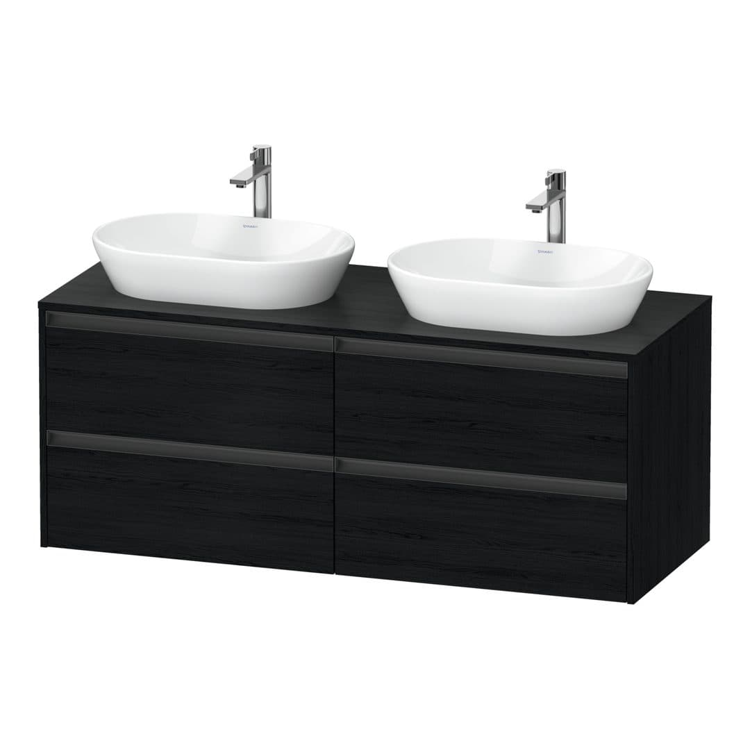 Duravit Ketho.2 – Έπιπλο Νιπτήρα – 1400 mm, για κονσόλα, 4 συρτάρια – Black oak Matt, Decor (K24898B16160000)
