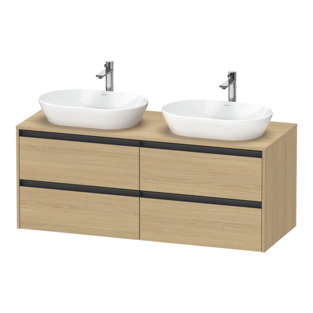 Duravit Ketho.2 – Έπιπλο Νιπτήρα – 1400 mm, για κονσόλα, 4 συρτάρια – Natural oak, Decor (K24898B30300000)