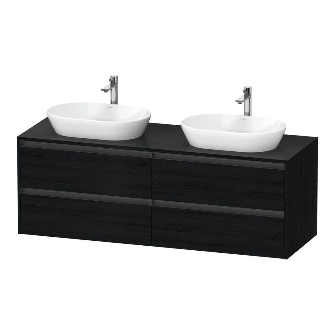 Duravit Ketho.2 – Έπιπλο Νιπτήρα – 1600 mm, για κονσόλα, 4 συρτάρια – Black oak Matt, Decor (K24899B16160000)