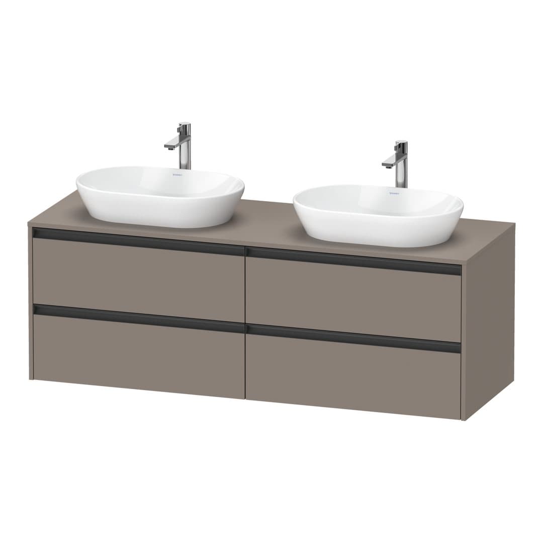 Duravit Ketho.2 – Έπιπλο Νιπτήρα – 1600 mm, για κονσόλα, 4 συρτάρια – Basalte Matt, Decor (K24899B43430000)