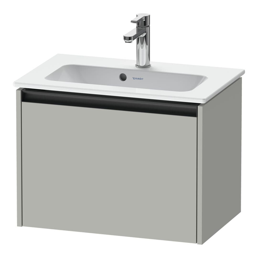 Duravit Ketho.2 – Έπιπλο Νιπτήρα – 610 mm, 1 συρτάρι, νιπτήρας κέντρο, Compact – Concrete grey Matt, Decor (K25055007070000)