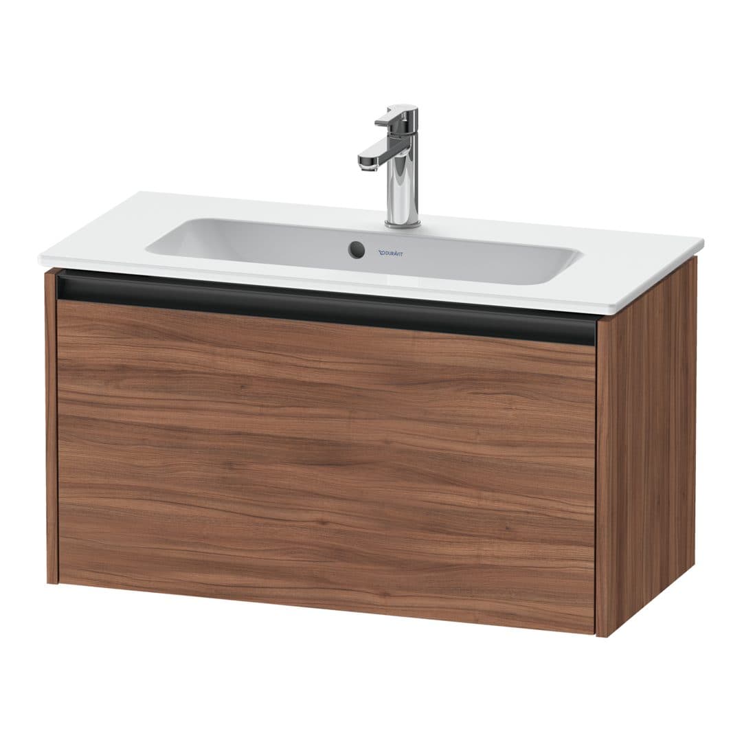 Duravit Ketho.2 – Έπιπλο Νιπτήρα – 810 mm, 1 συρτάρι, νιπτήρας κέντρο, Compact – Walnut Matt, Decor (K25056079790000)