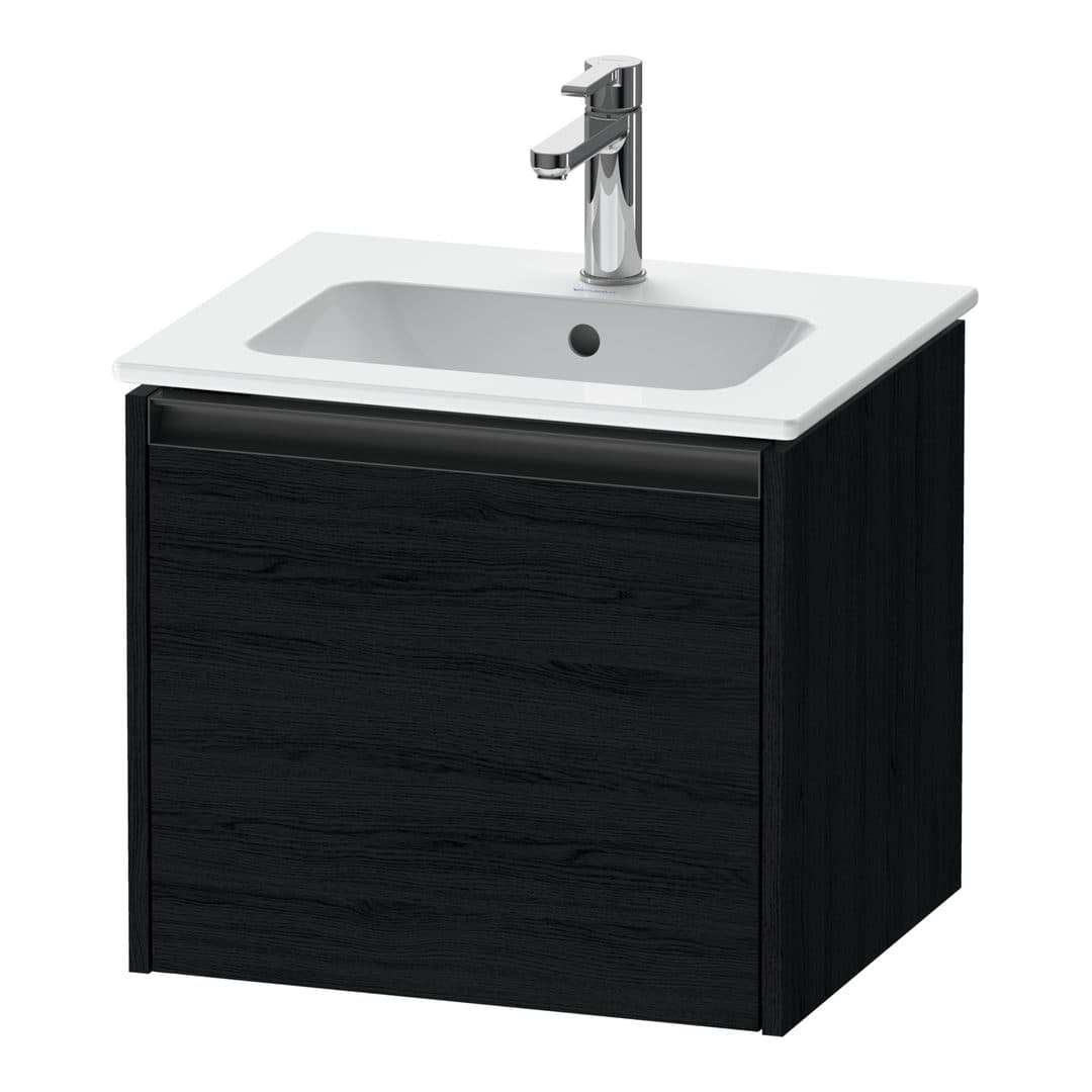 Duravit Ketho.2 – Έπιπλο Νιπτήρα – 510 mm, 1 συρτάρι, νιπτήρας κέντρο – Black oak Matt, Decor (K25061016160000)