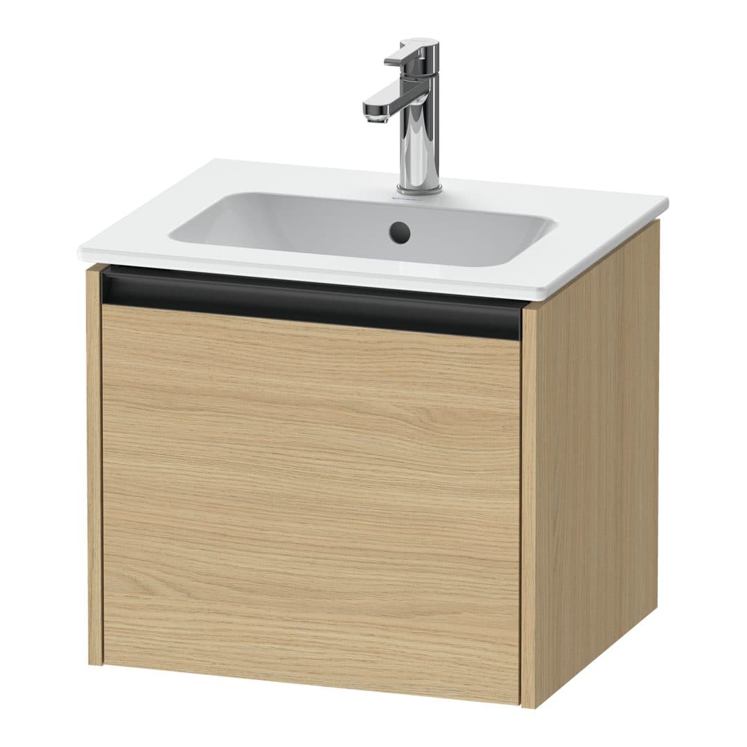 Duravit Ketho.2 – Έπιπλο Νιπτήρα – 510 mm, 1 συρτάρι, νιπτήρας κέντρο – Natural oak, Decor (K25061030300000)