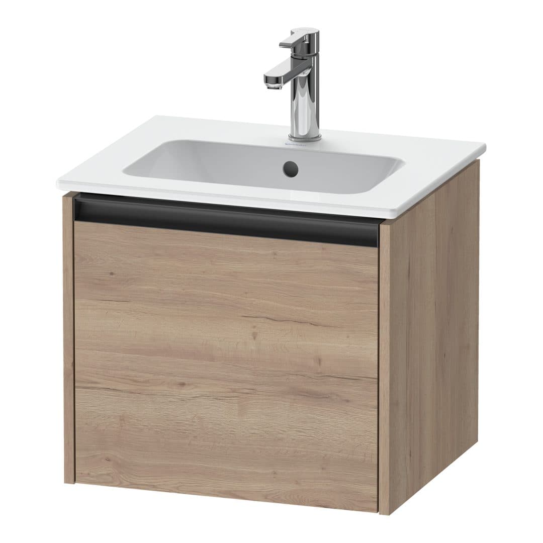 Duravit Ketho.2 – Έπιπλο Νιπτήρα – 510 mm, 1 συρτάρι, νιπτήρας κέντρο – Marbled Oak Matt, Decor (K25061055550000)
