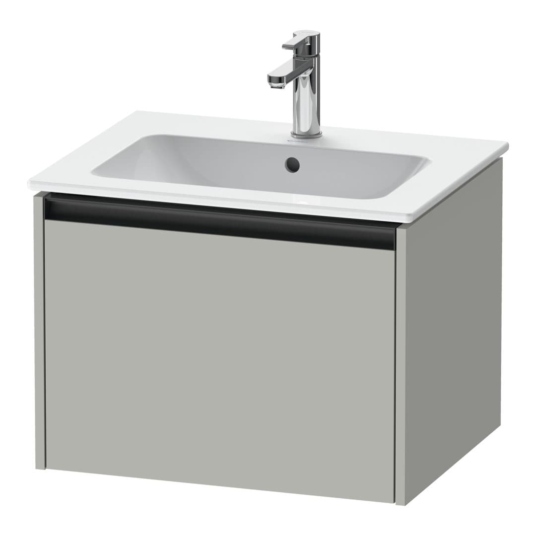 Duravit Ketho.2 – Έπιπλο Νιπτήρα – 610 mm, 1 συρτάρι, νιπτήρας κέντρο – Concrete grey Matt, Decor (K25062007070000)