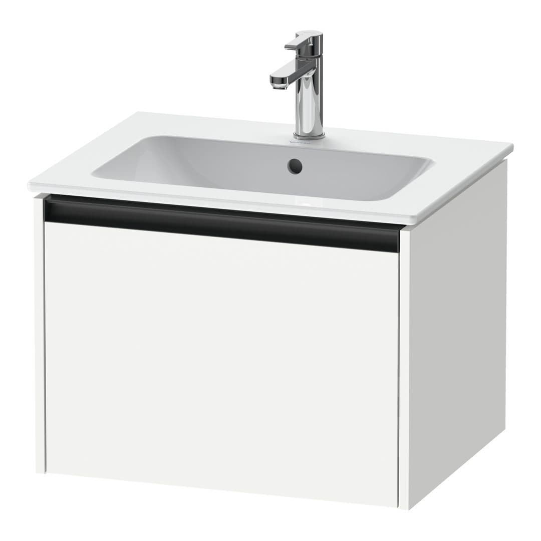 Duravit Ketho.2 – Έπιπλο Νιπτήρα – 610 mm, 1 συρτάρι, νιπτήρας κέντρο – White Matt, Decor (K25062018180000)