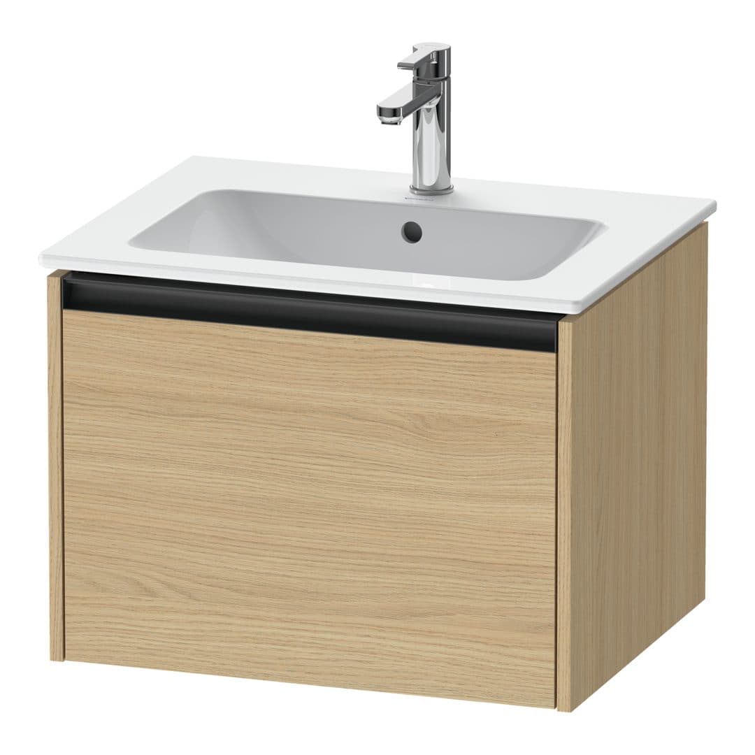 Duravit Ketho.2 – Έπιπλο Νιπτήρα – 610 mm, 1 συρτάρι, νιπτήρας κέντρο – Natural oak, Decor (K25062030300000)