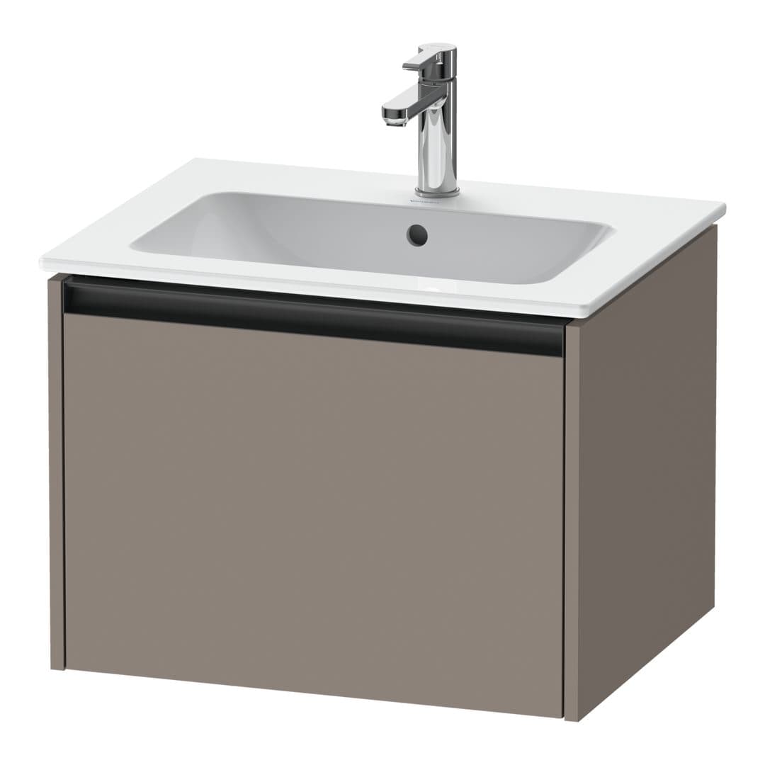Duravit Ketho.2 – Έπιπλο Νιπτήρα – 610 mm, 1 συρτάρι, νιπτήρας κέντρο – Basalte Matt, Decor (K25062043430000)