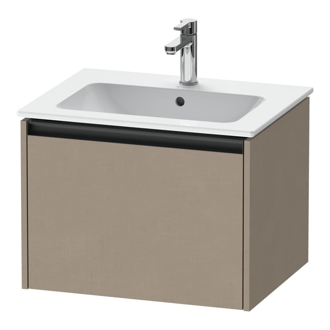 Duravit Ketho.2 – Έπιπλο Νιπτήρα – 610 mm, 1 συρτάρι, νιπτήρας κέντρο – Linen Matt, Decor (K25062075750000)