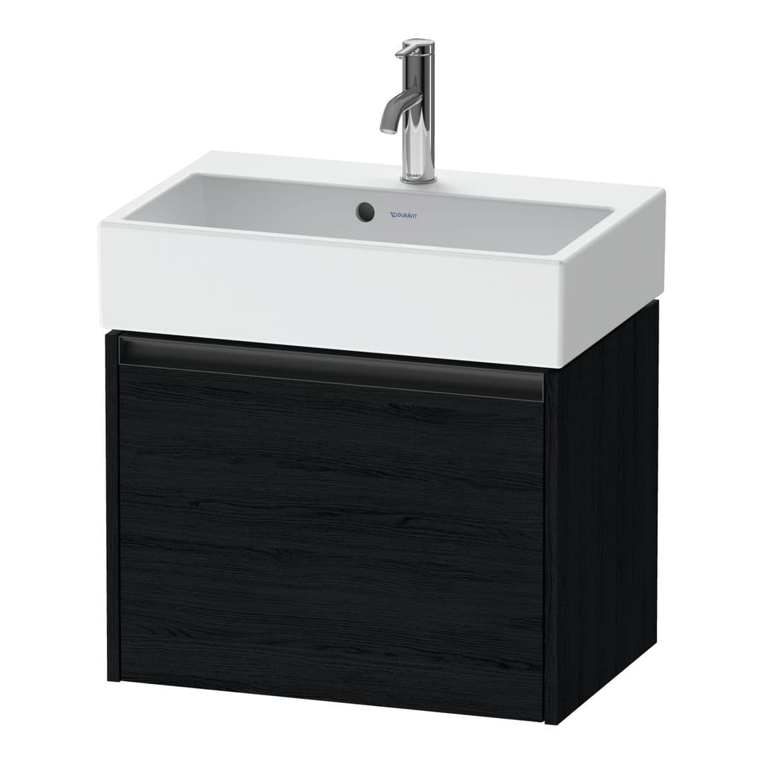 Duravit Ketho.2 – Έπιπλο Νιπτήρα – 584 mm, 1 συρτάρι, νιπτήρας κέντρο, Compact – Black oak Matt, Decor (K25073016160000)