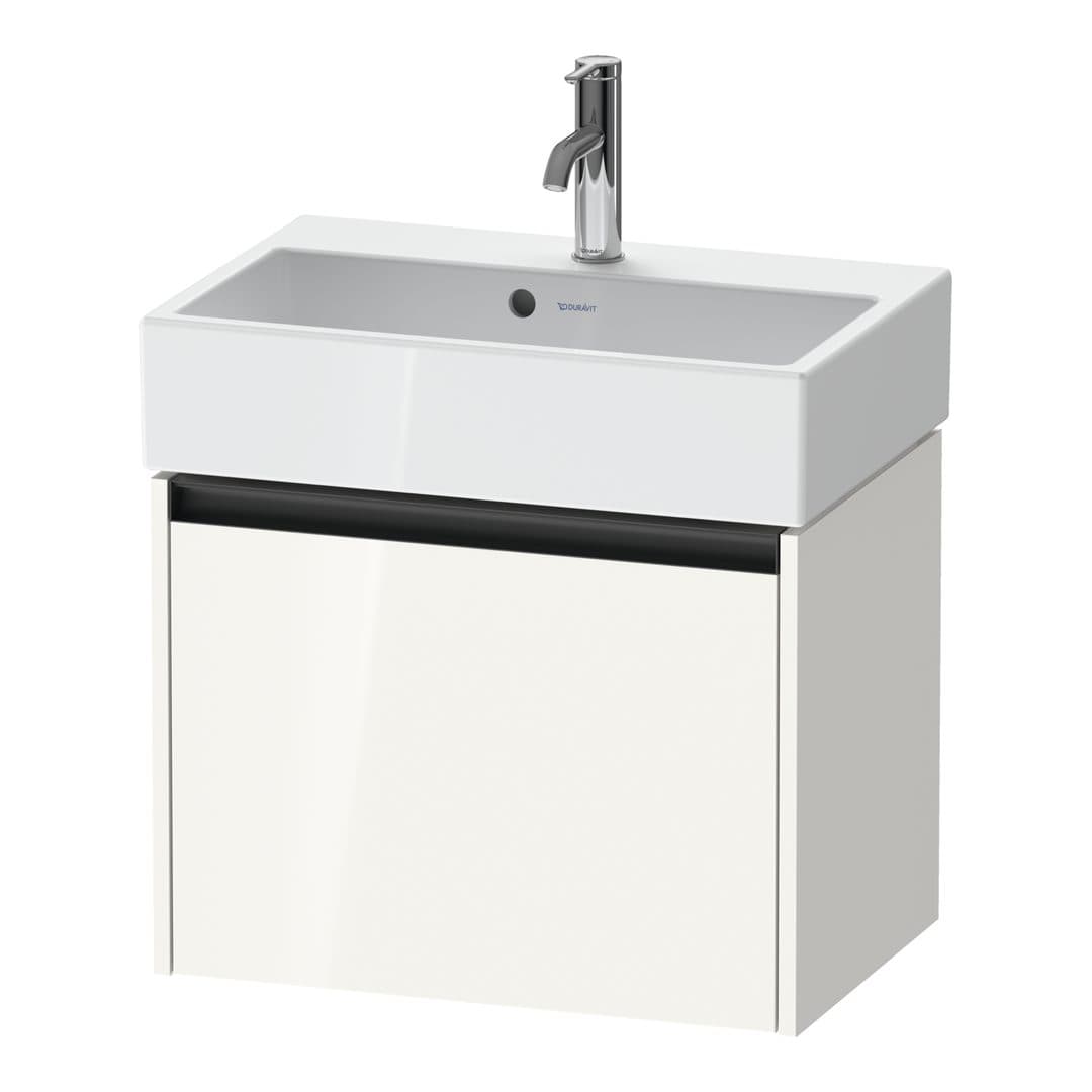 Duravit Ketho.2 – Έπιπλο Νιπτήρα – 584 mm, 1 συρτάρι, νιπτήρας κέντρο, Compact – White High Gloss, Decor (K25073022220000)