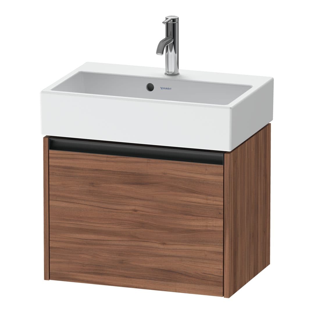 Duravit Ketho.2 – Έπιπλο Νιπτήρα – 584 mm, 1 συρτάρι, νιπτήρας κέντρο, Compact – Walnut Matt, Decor (K25073079790000)