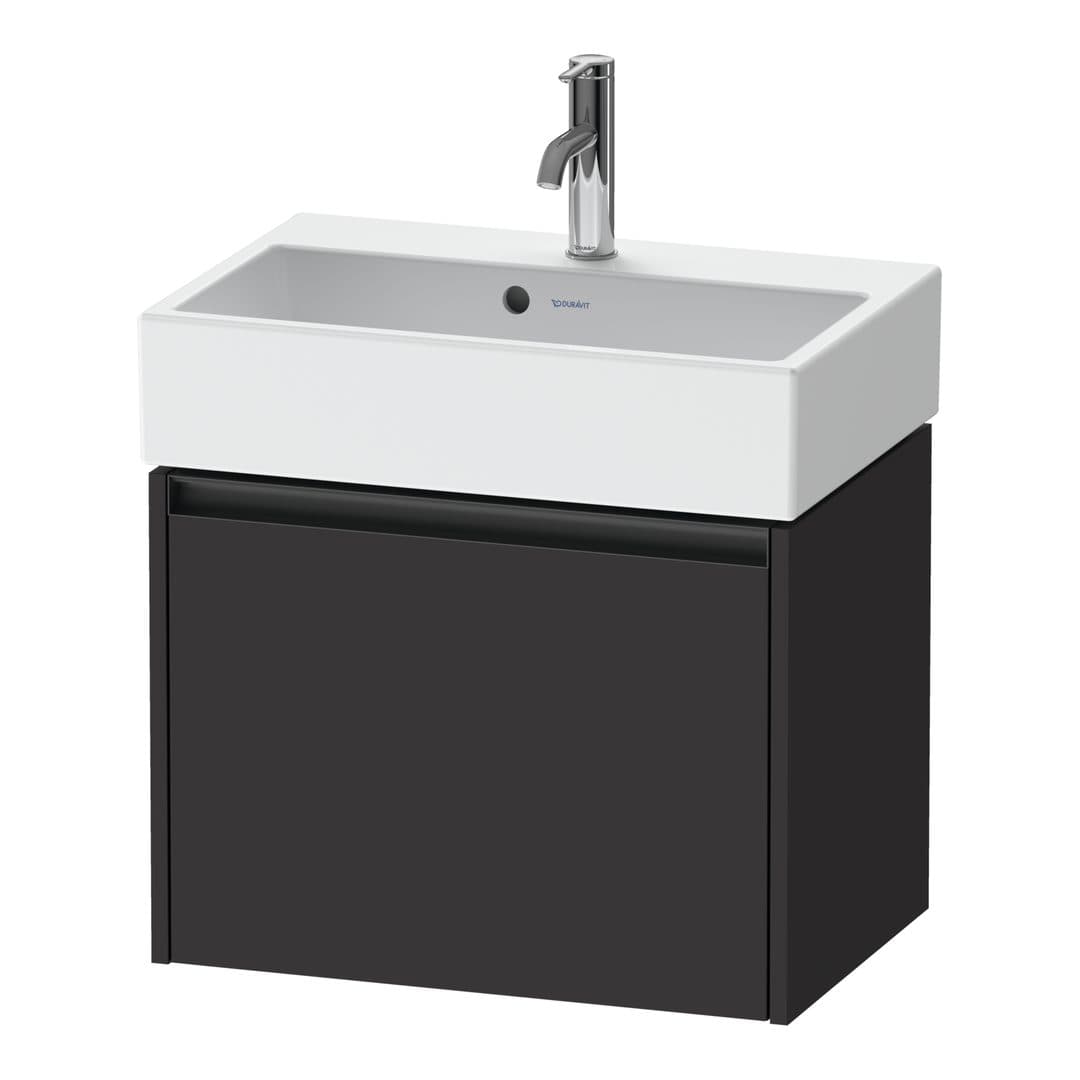 Duravit Ketho.2 – Έπιπλο Νιπτήρα – 584 mm, 1 συρτάρι, νιπτήρας κέντρο, Compact – Graphite Super Matt, Decor (K25073080800000)