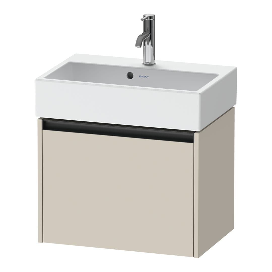 Duravit Ketho.2 – Έπιπλο Νιπτήρα – 584 mm, 1 συρτάρι, νιπτήρας κέντρο, Compact – Taupe Super Matt, Decor (K25073083830000)