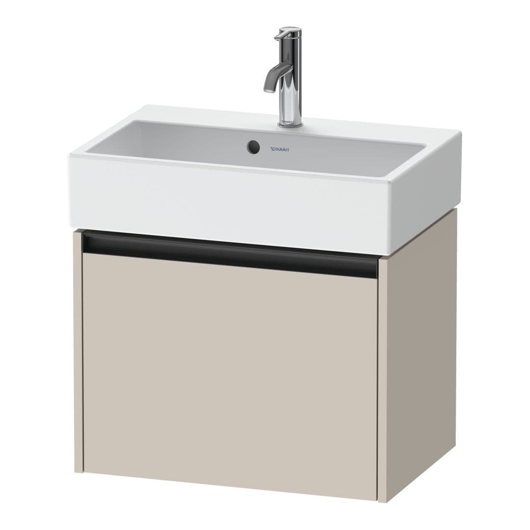 Duravit Ketho.2 – Έπιπλο Νιπτήρα – 584 mm, 1 συρτάρι, νιπτήρας κέντρο, Compact – Taupe Matt, Decor (K25073091910000)