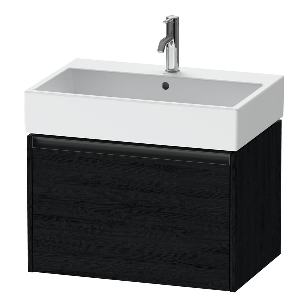 Duravit Ketho.2 – Έπιπλο Νιπτήρα – 684 mm, 1 συρτάρι, νιπτήρας κέντρο – Black oak Matt, Decor (K25076016160000)