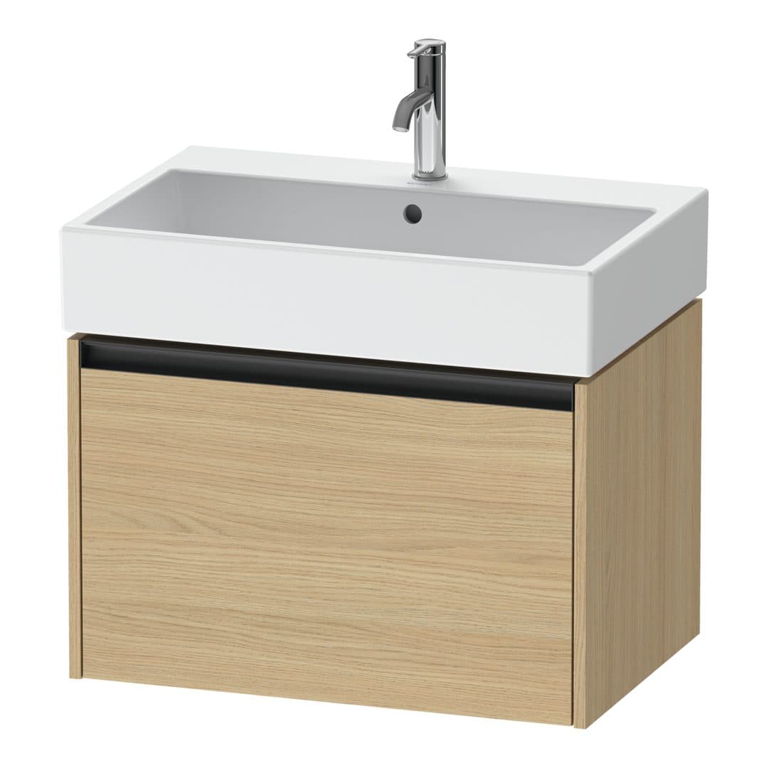 Duravit Ketho.2 – Έπιπλο Νιπτήρα – 684 mm, 1 συρτάρι, νιπτήρας κέντρο – Natural oak, Decor (K25076030300000)