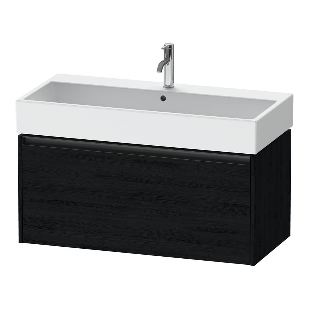Duravit Ketho.2 – Έπιπλο Νιπτήρα – 984 mm, 1 συρτάρι, νιπτήρας κέντρο, 984 x 460 x 440 mm – Black oak Matt, Decor (K25078016160000)