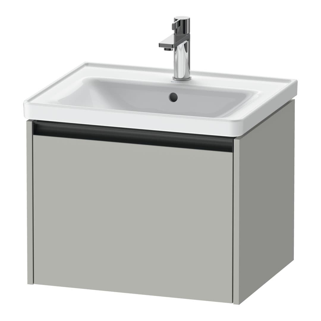 Duravit Ketho.2 – Έπιπλο Νιπτήρα – 584 mm, 1 συρτάρι, νιπτήρας κέντρο, 584 x 455 x 440 mm – Concrete grey Matt, Decor (K25081007070000)