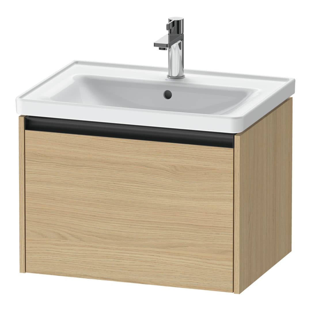 Duravit Ketho.2 – Έπιπλο Νιπτήρα – 634 mm, 1 συρτάρι, νιπτήρας κέντρο – Natural oak, Decor (K25082030300000)