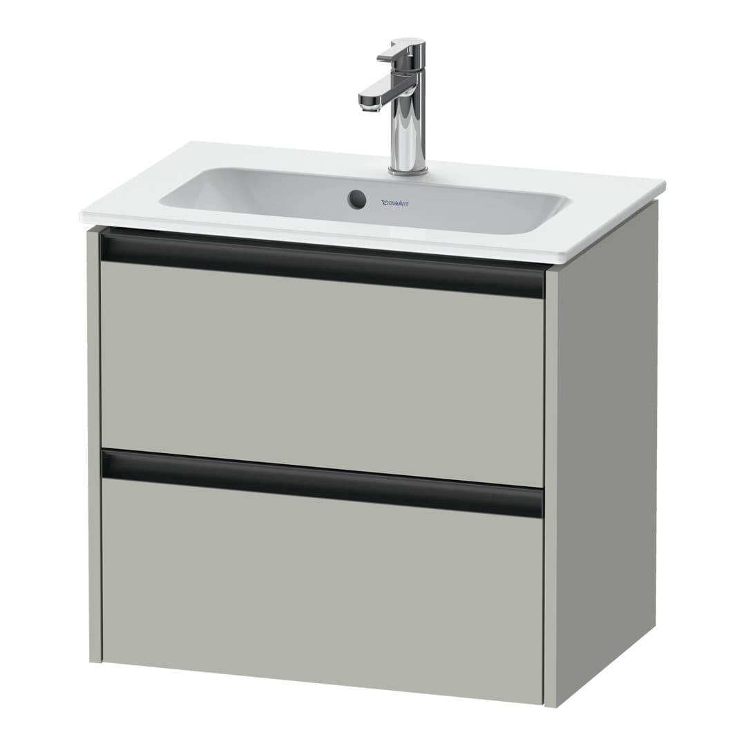 Duravit Ketho.2 – Έπιπλο Νιπτήρα – 610 mm, 2 συρτάρια, νιπτήρας κέντρο, Compact – Concrete grey Matt, Decor (K25255007070000)