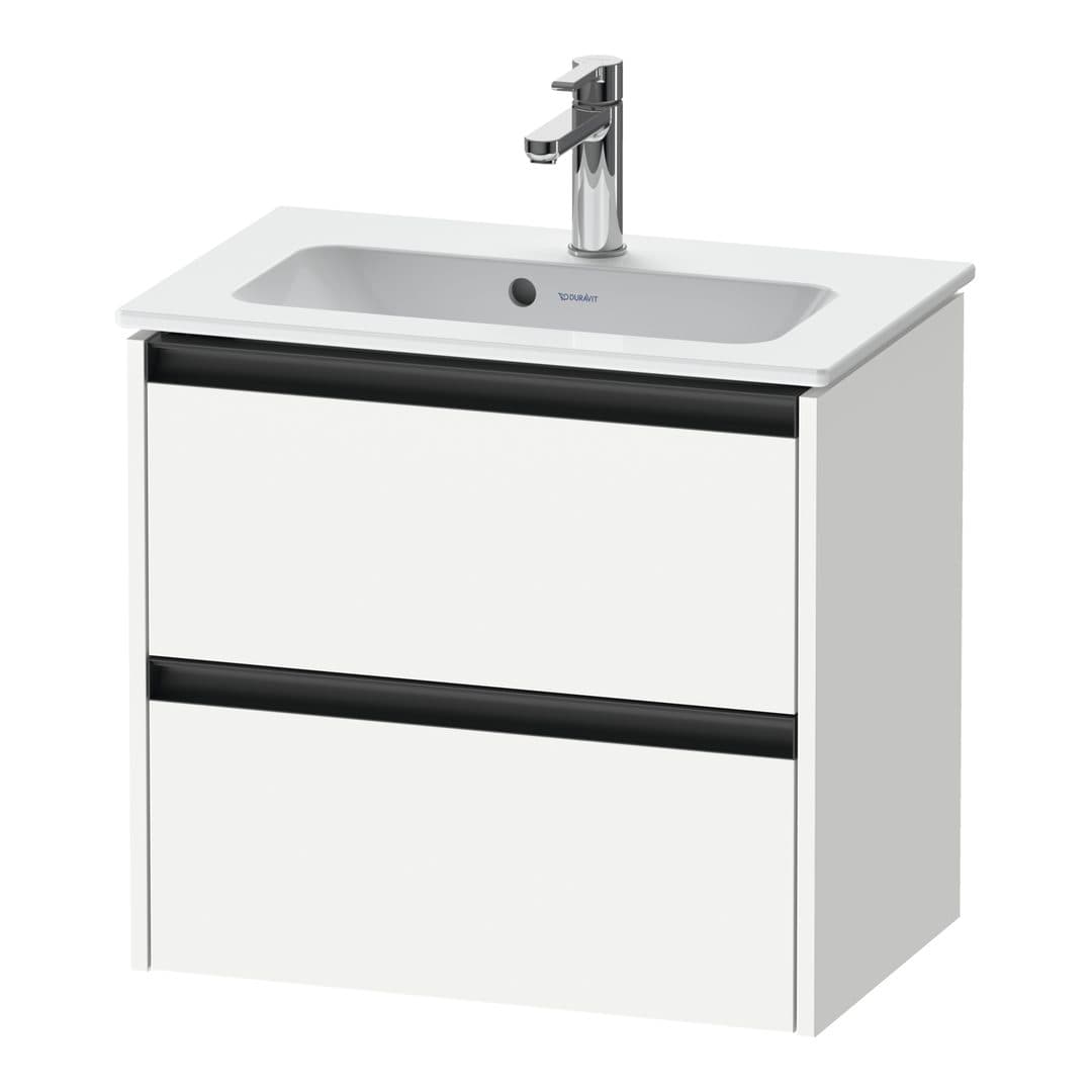 Duravit Ketho.2 – Έπιπλο Νιπτήρα – 610 mm, 2 συρτάρια, νιπτήρας κέντρο, Compact – White Matt, Decor (K25255018180000)