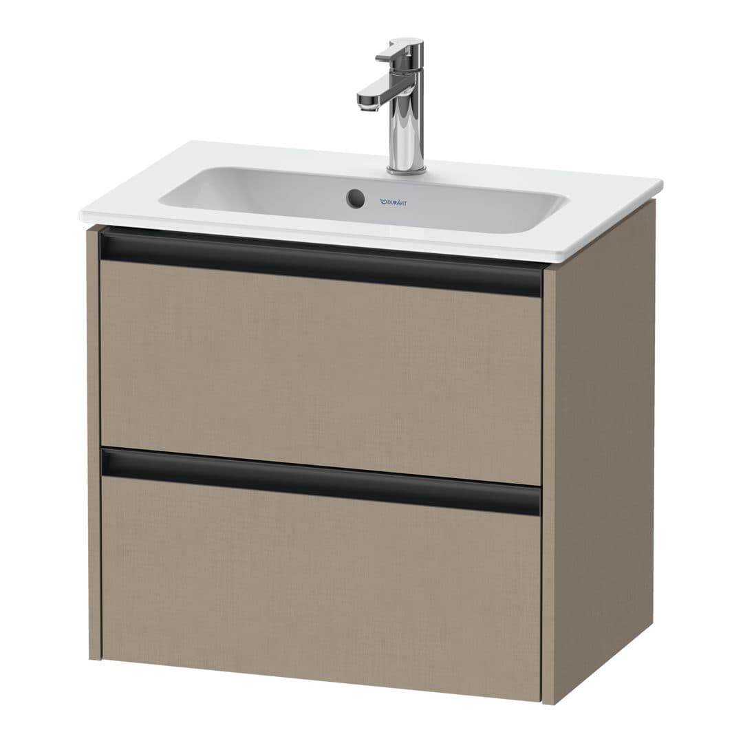 Duravit Ketho.2 – Έπιπλο Νιπτήρα – 610 mm, 2 συρτάρια, νιπτήρας κέντρο, Compact – Linen Matt, Decor (K25255075750000)