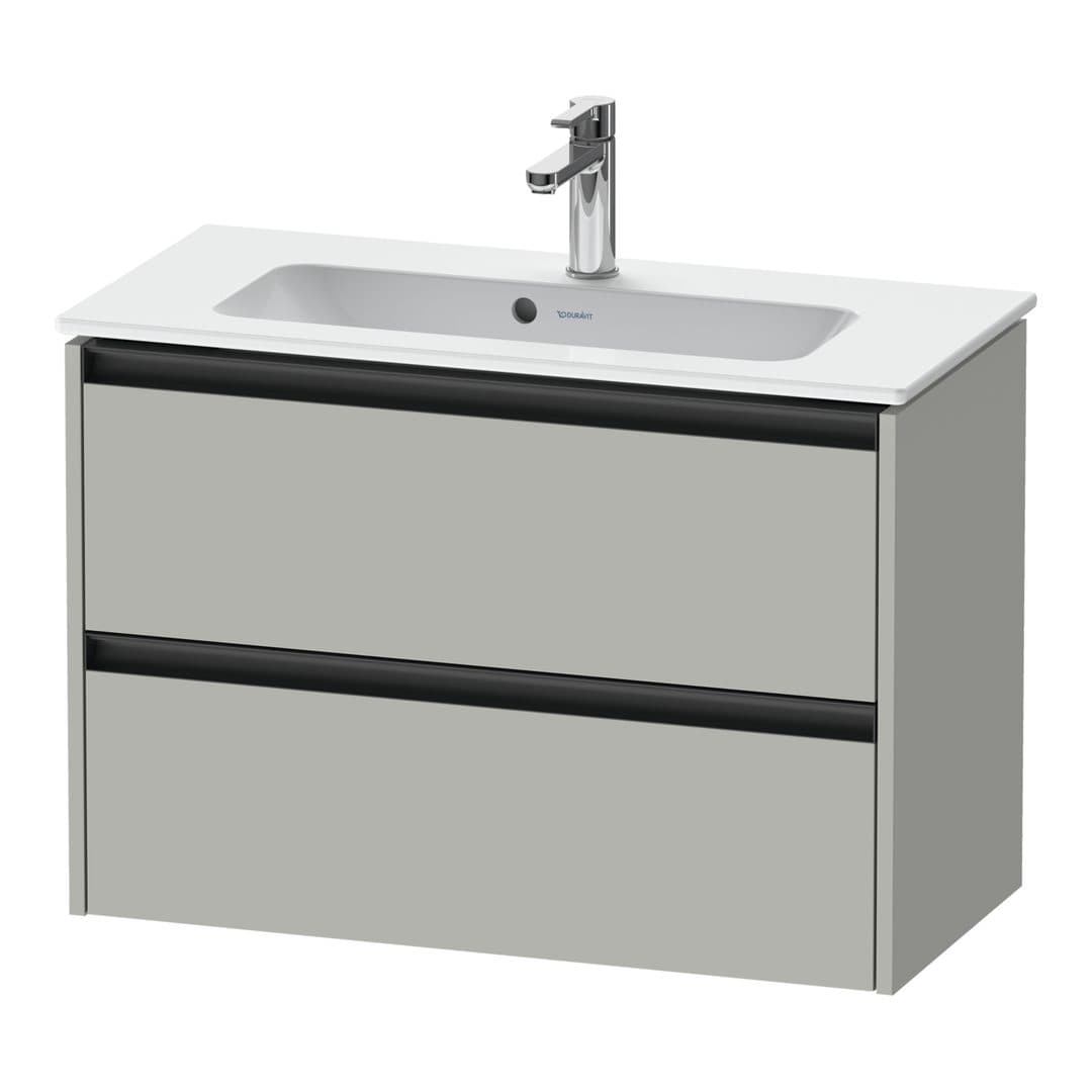 Duravit Ketho.2 – Έπιπλο Νιπτήρα – 810 mm, 2 συρτάρια, νιπτήρας κέντρο, Compact – Concrete grey Matt, Decor (K25256007070000)