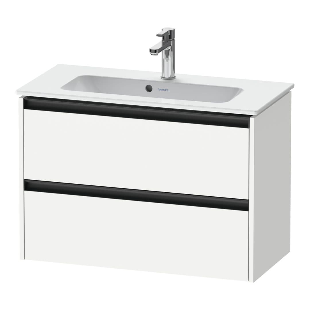 Duravit Ketho.2 – Έπιπλο Νιπτήρα – 810 mm, 2 συρτάρια, νιπτήρας κέντρο, Compact – White Matt, Decor (K25256018180000)