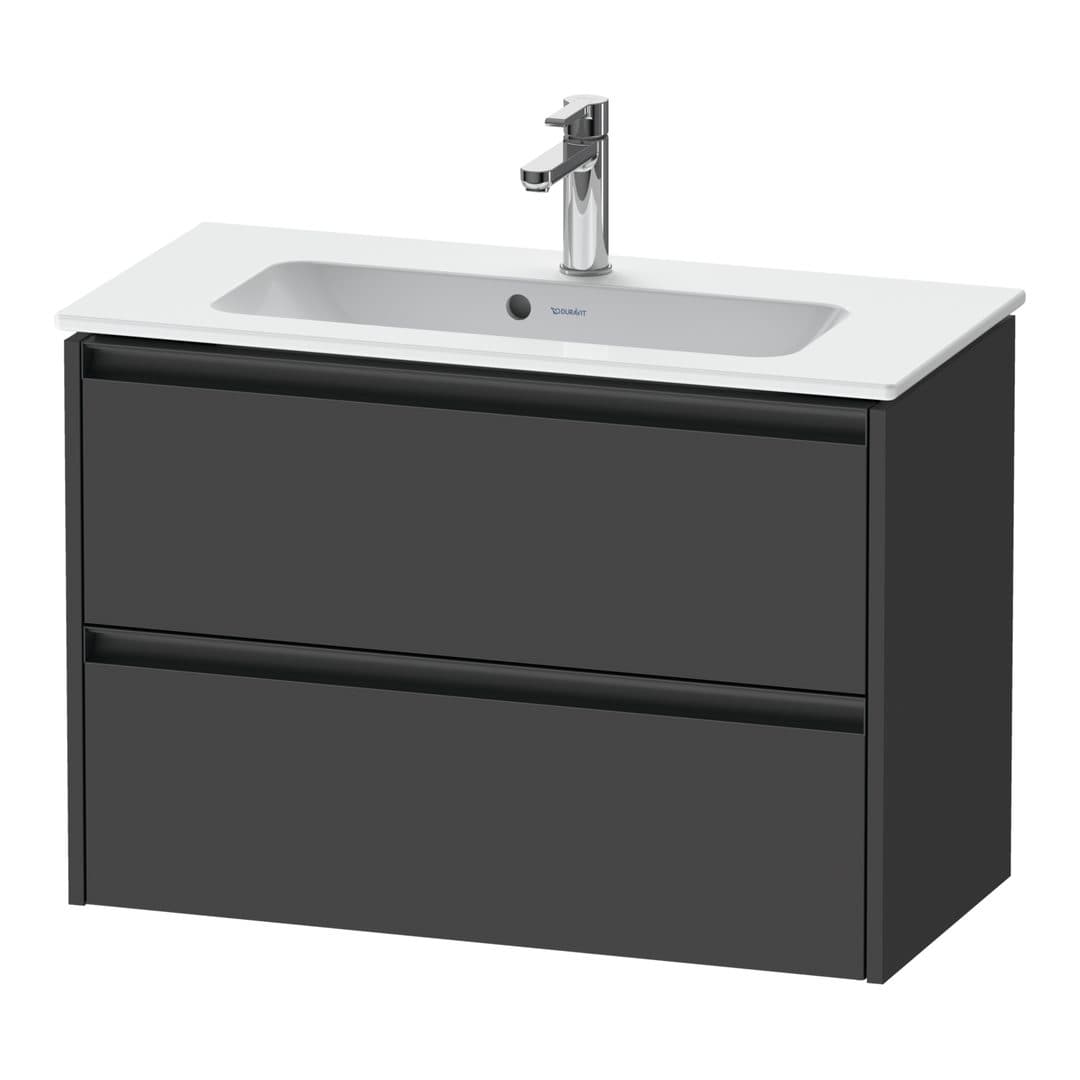 Duravit Ketho.2 – Έπιπλο Νιπτήρα – 810 mm, 2 συρτάρια, νιπτήρας κέντρο, Compact – Graphite Matt, Decor (K25256049490000)