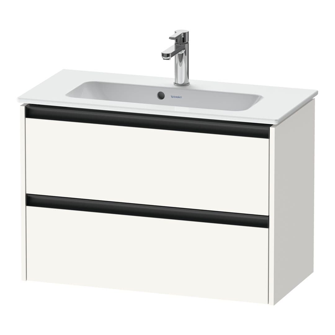 Duravit Ketho.2 – Έπιπλο Νιπτήρα – 810 mm, 2 συρτάρια, νιπτήρας κέντρο, Compact – White Super Matt, Decor (K25256084840000)