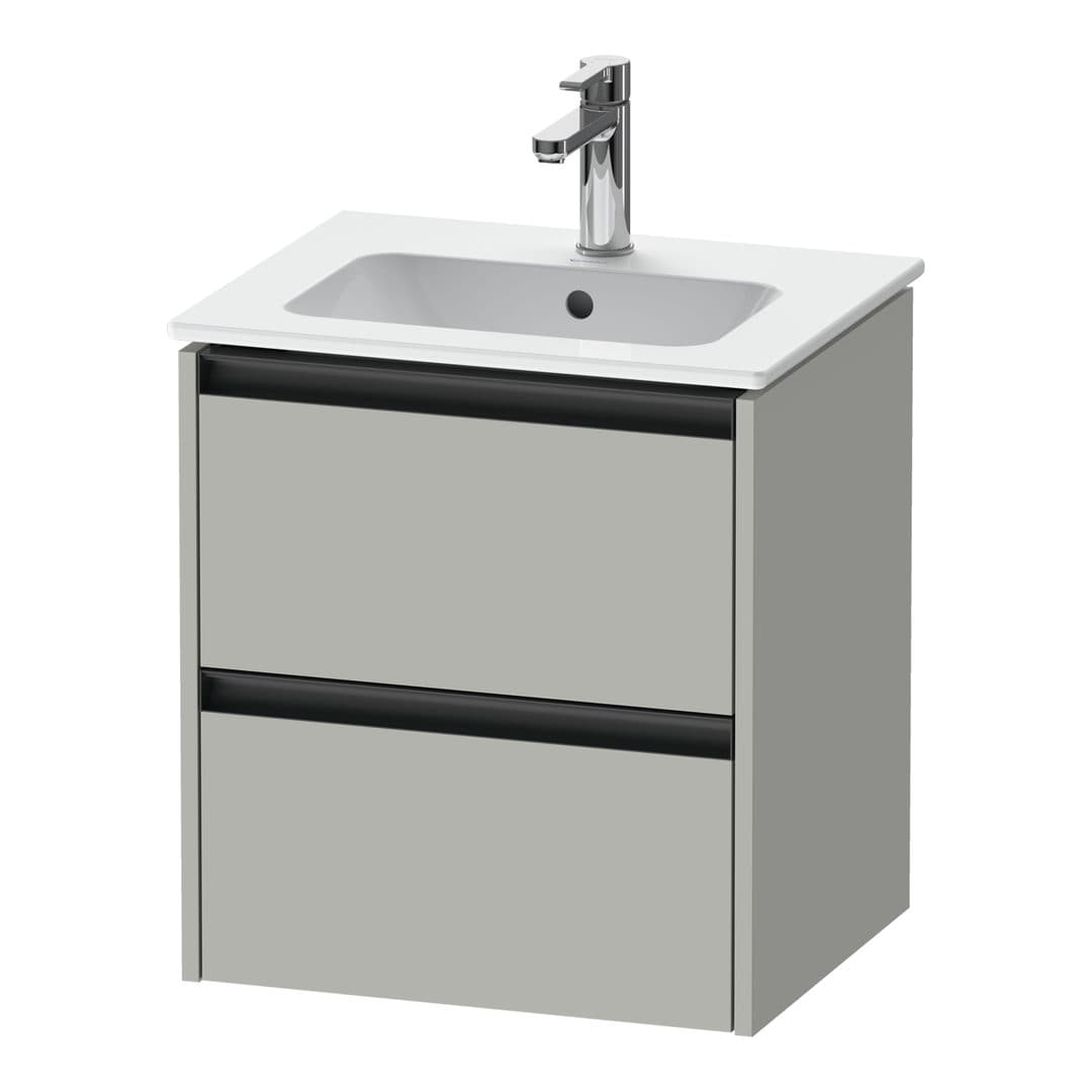 Duravit Ketho.2 – Έπιπλο Νιπτήρα – 510 mm, 2 συρτάρια, νιπτήρας κέντρο – Concrete grey Matt, Decor (K25261007070000)