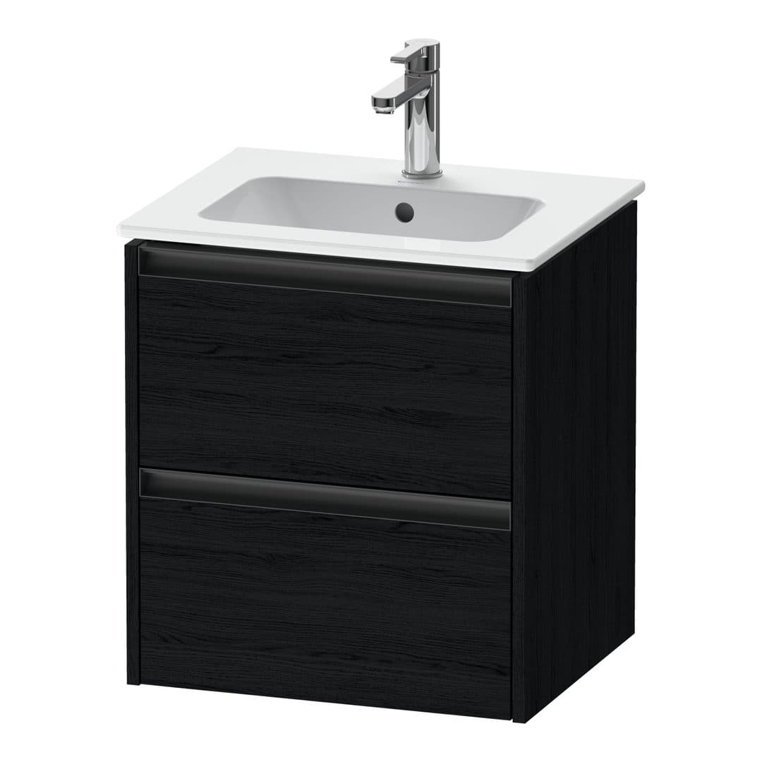 Duravit Ketho.2 – Έπιπλο Νιπτήρα – 510 mm, 2 συρτάρια, νιπτήρας κέντρο – Black oak Matt, Decor (K25261016160000)