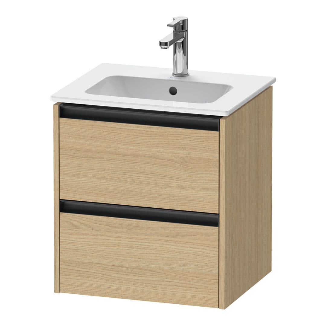 Duravit Ketho.2 – Έπιπλο Νιπτήρα – 510 mm, 2 συρτάρια, νιπτήρας κέντρο – Natural oak, Decor (K25261030300000)