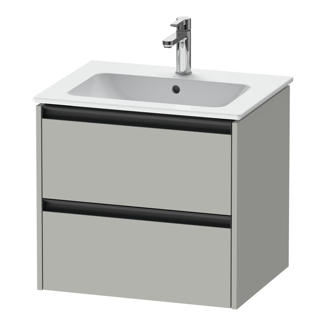 Duravit Ketho.2 – Έπιπλο Νιπτήρα – 610 mm, 2 συρτάρια, νιπτήρας κέντρο – Concrete grey Matt, Decor (K25262007070000)