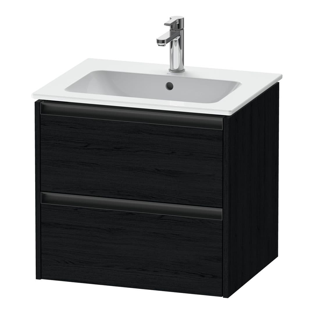 Duravit Ketho.2 – Έπιπλο Νιπτήρα – 610 mm, 2 συρτάρια, νιπτήρας κέντρο – Black oak Matt, Decor (K25262016160000)