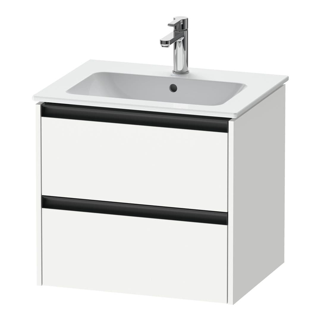 Duravit Ketho.2 – Έπιπλο Νιπτήρα – 610 mm, 2 συρτάρια, νιπτήρας κέντρο – White Matt, Decor (K25262018180000)