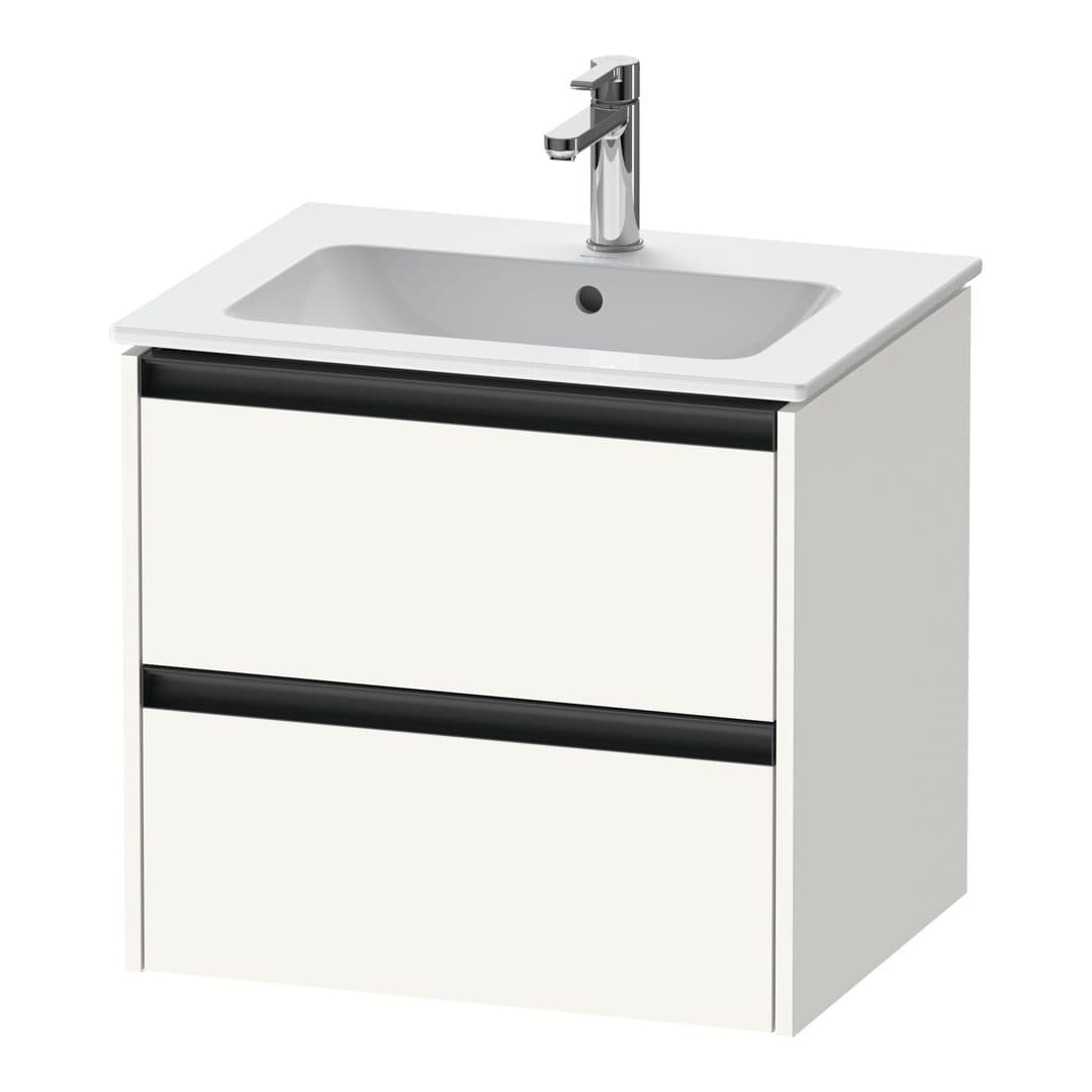 Duravit Ketho.2 – Έπιπλο Νιπτήρα – 610 mm, 2 συρτάρια, νιπτήρας κέντρο – White Super Matt, Decor (K25262084840000)