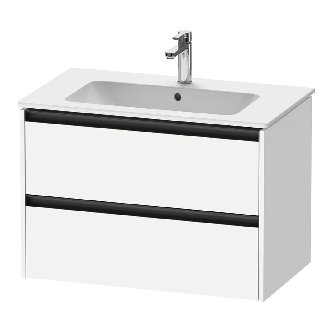 Duravit Ketho.2 – Έπιπλο Νιπτήρα – 810 mm, 2 συρτάρια, νιπτήρας κέντρο – White Matt, Decor (K25263018180000)