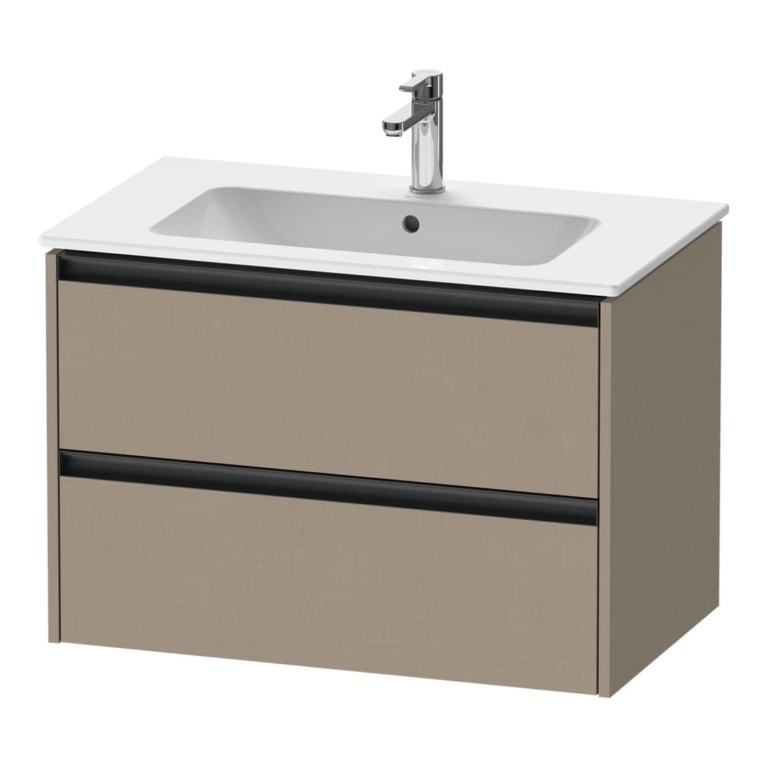 Duravit Ketho.2 – Έπιπλο Νιπτήρα – 810 mm, 2 συρτάρια, νιπτήρας κέντρο – Linen Matt, Decor (K25263075750000)